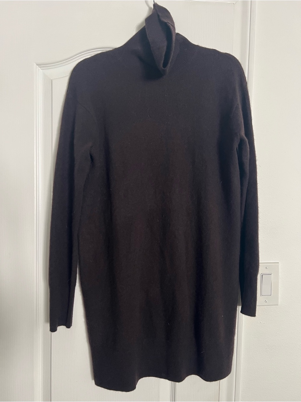 Aqua Dark Brown Cashmere Turtleneck Sweater